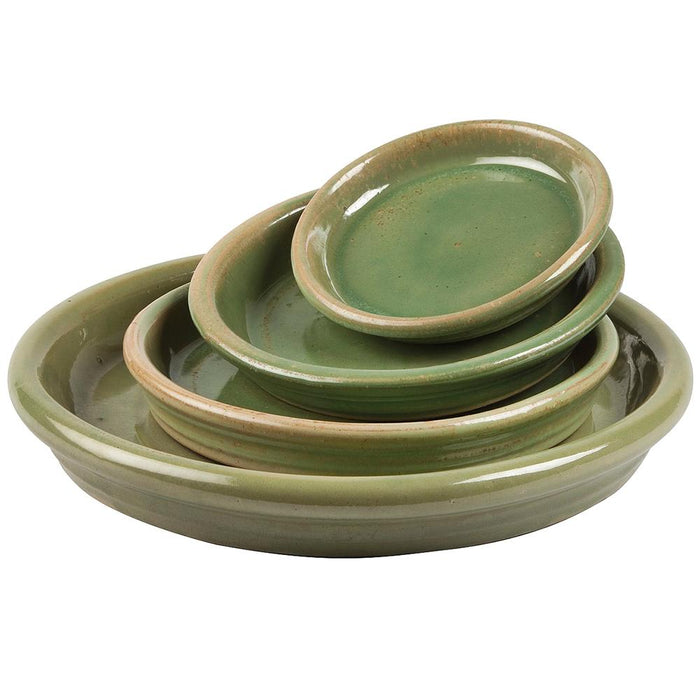 Fully Glazed Saucers Ice Green 16.25in 