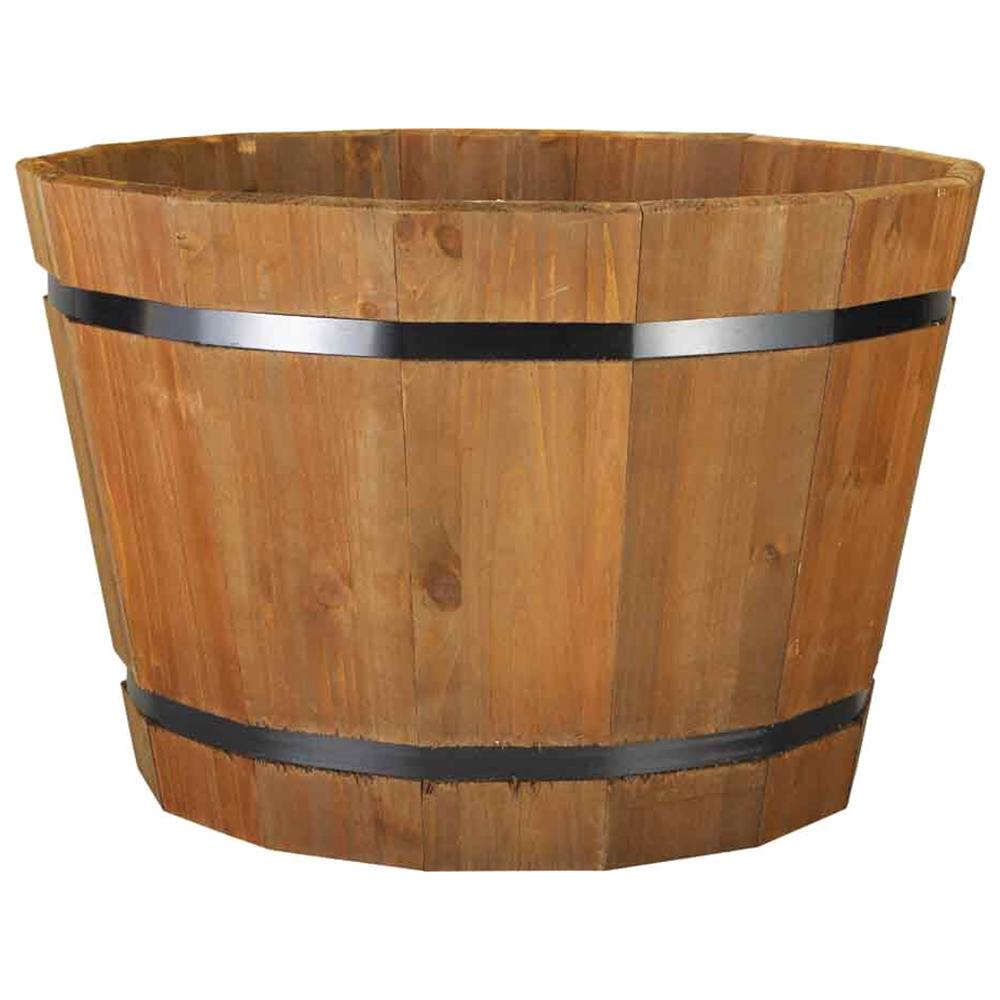 Barrel Planter Heart Wood 20in 