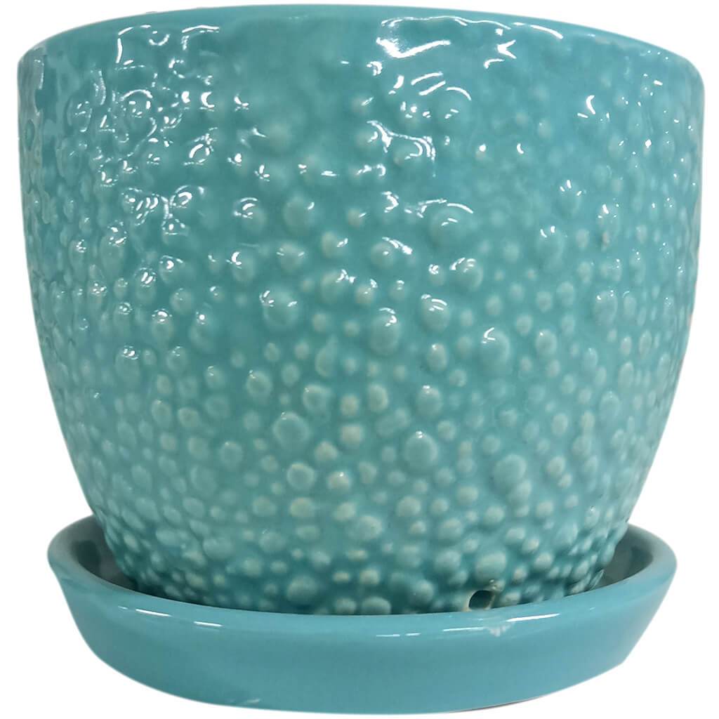 Nep Bubble Cup Pot Teal 5.5in