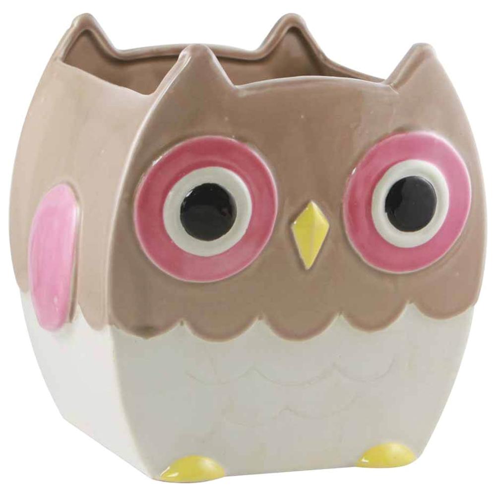 Whimsical Owl Planter Brown 6in 