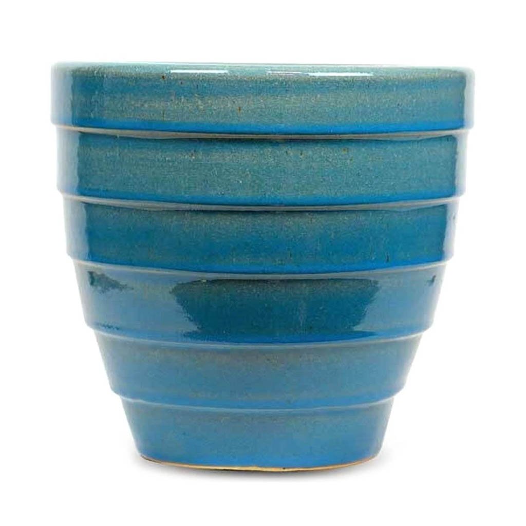 Twister Egg Pot Turquoise 11in 