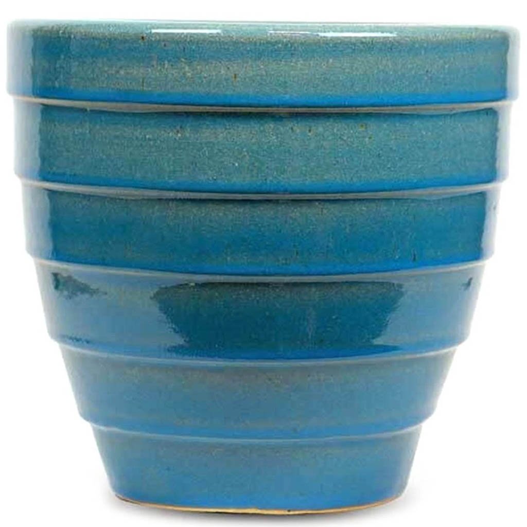 Twister Egg Pot Turquoise 17.75in 