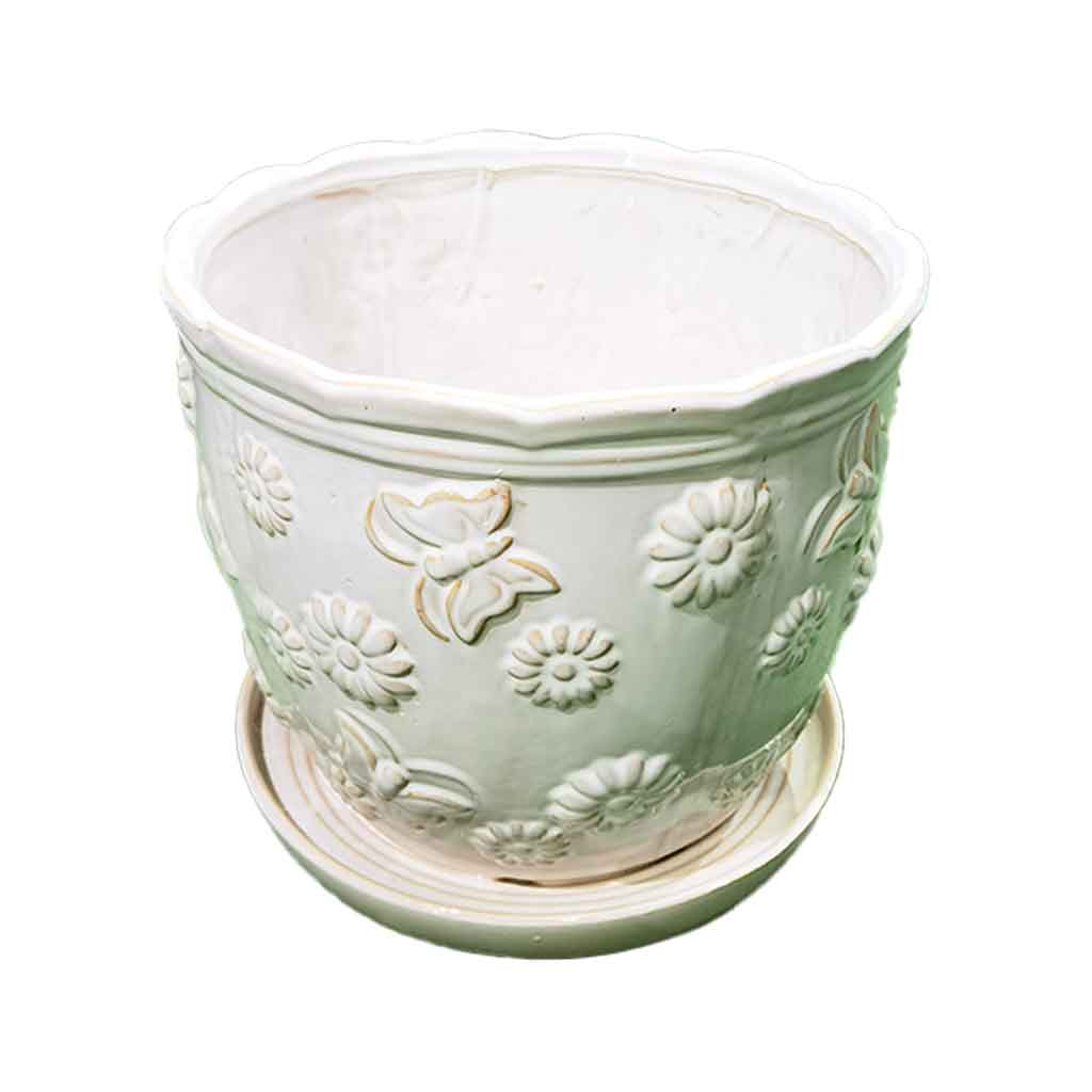 Meadow Planter Old Lace 12in 