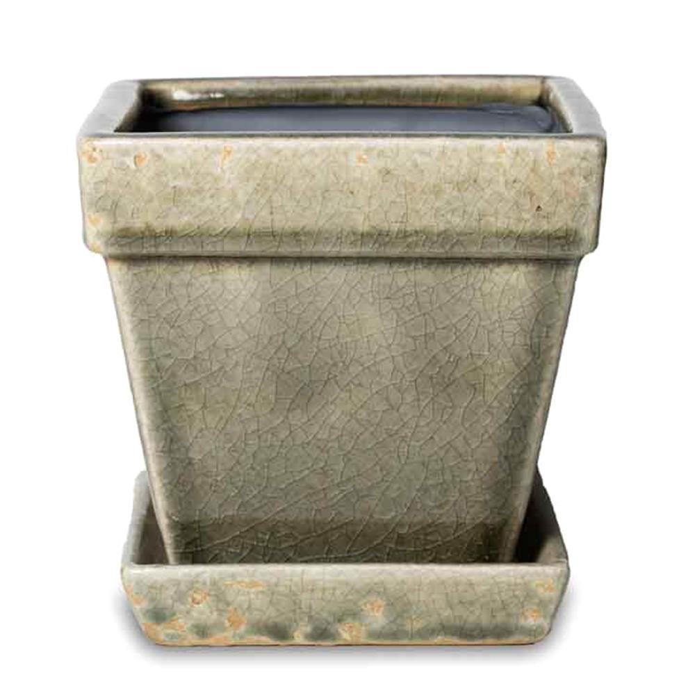 Caspian Square Pot 7in Antique Grey 