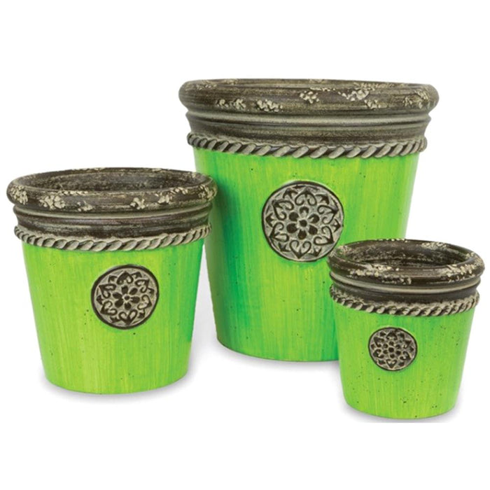Lemon Grass Medallion Planter Set of 3 