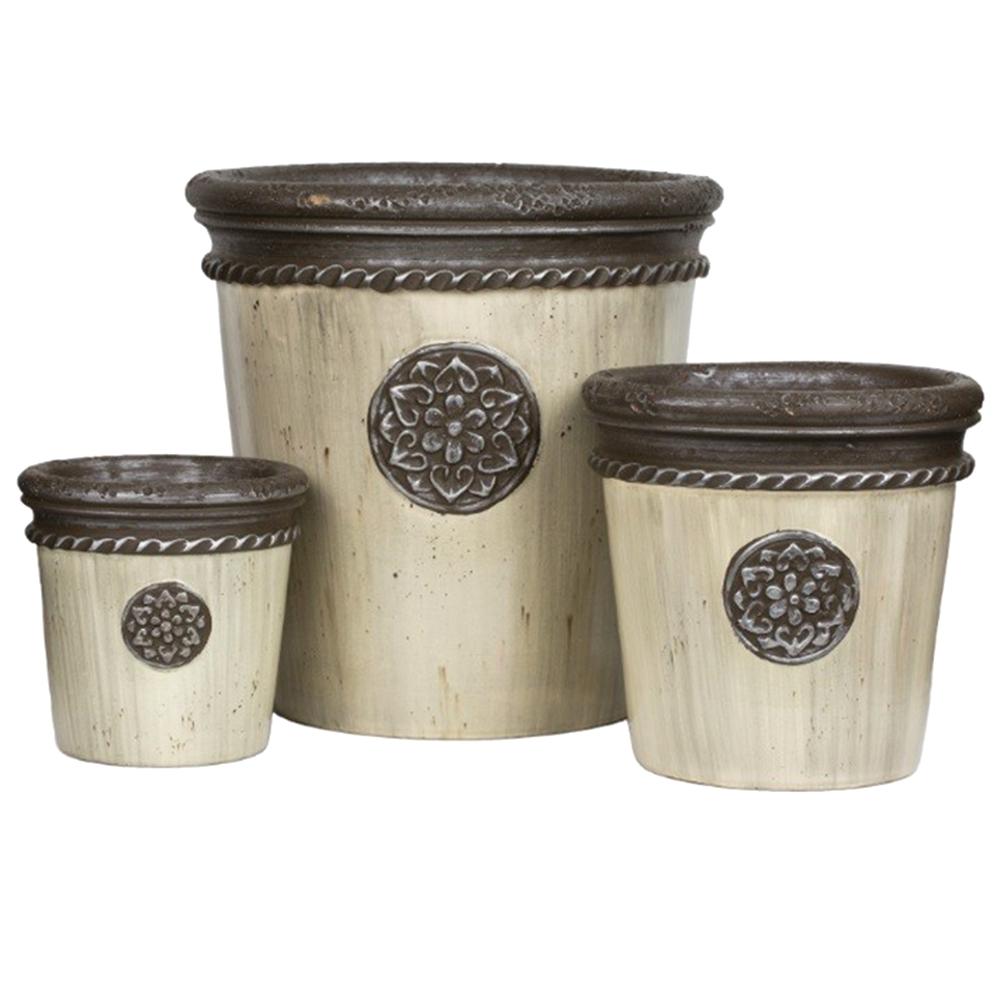 Damascus Medallion Planter Set of 3 