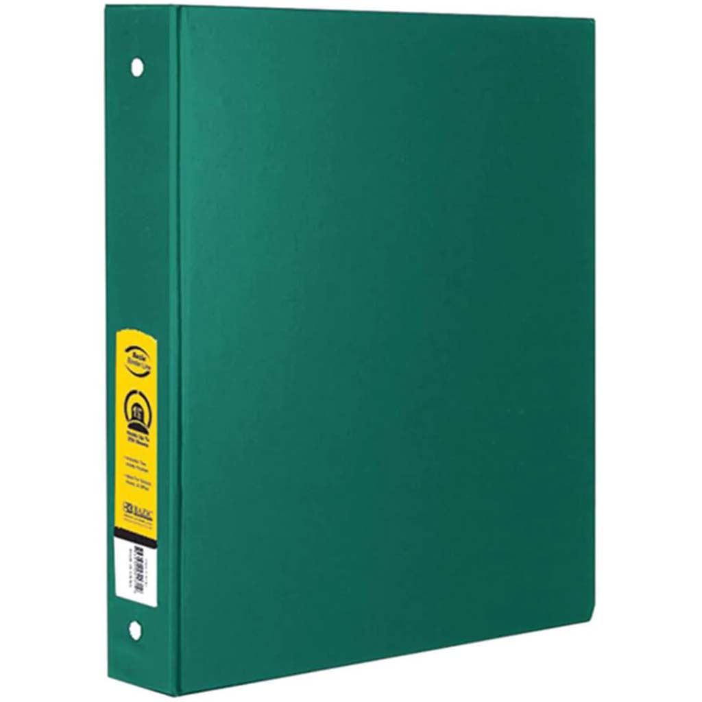 3 Ring Binder with 2 Pockets 1.5in Green 