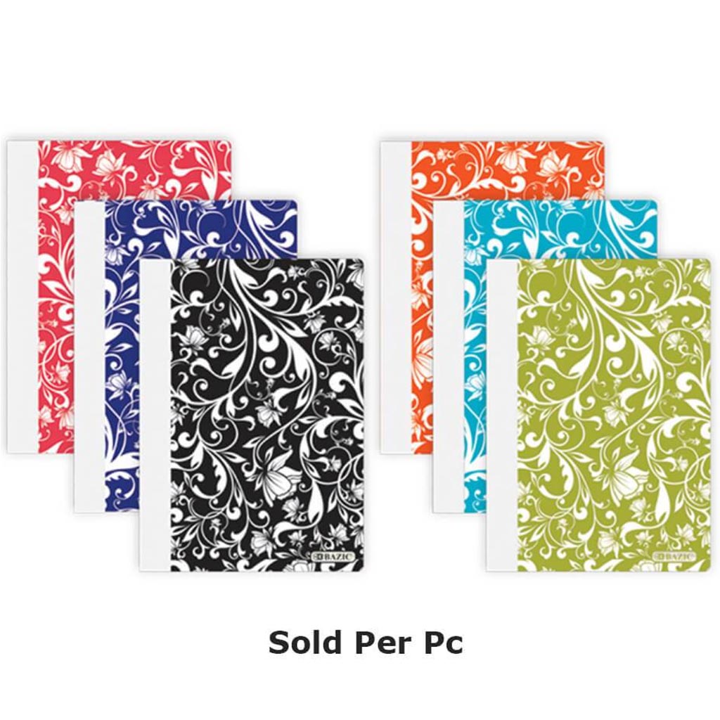 Bazic Composition Book Poly Cover Floral 5in x 7in 80ct