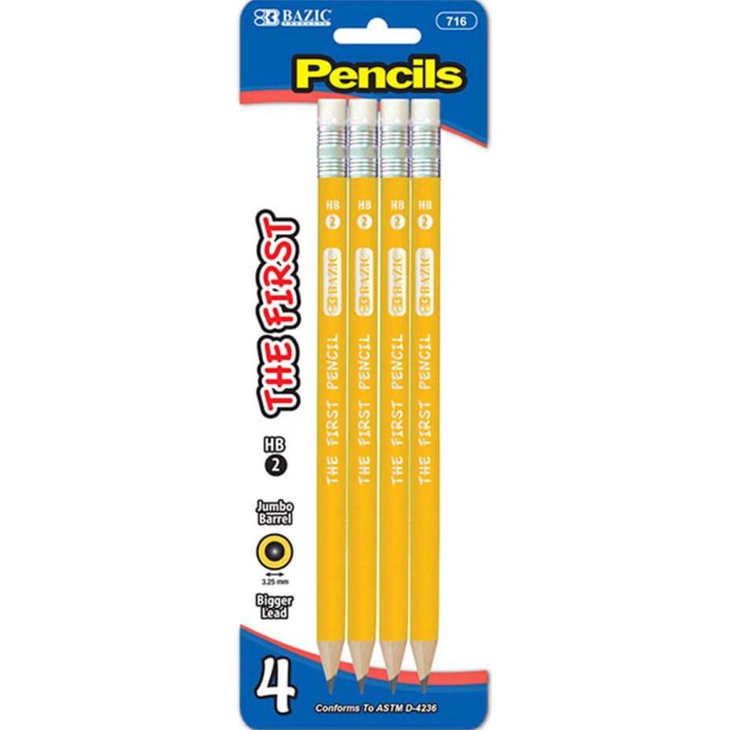 #2 The First Jumbo Premium Yellow Pencil 4pcs 