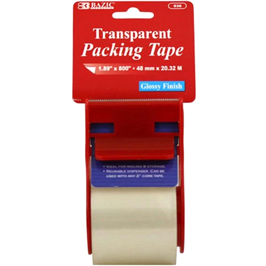 Clear Packing Tape with Dispenser 1.89in x 800in 