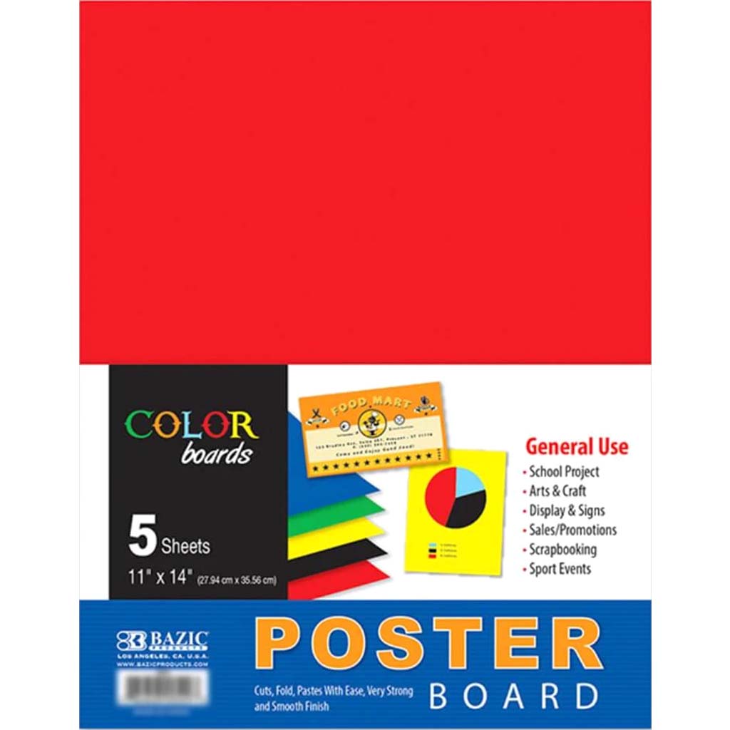 Poster Board Color 10 Sheets 11in x 14in 