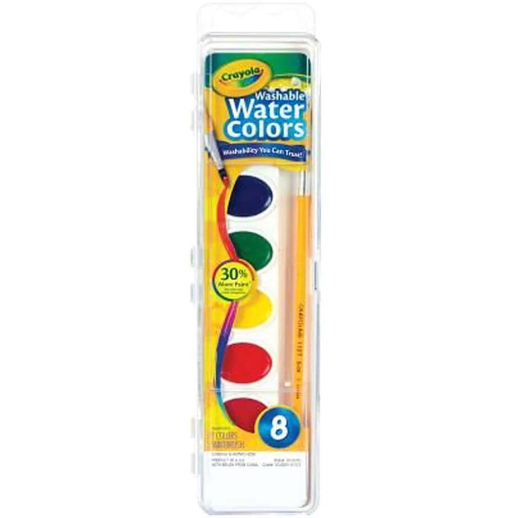 Crayola Washable Watercolor Set With Brush Assorted Colors