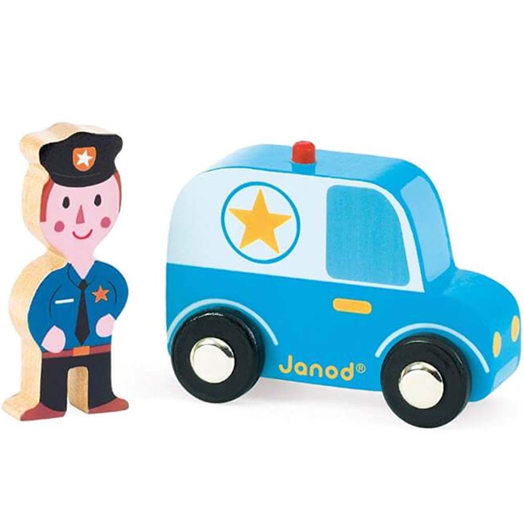 STORY CITY POLICE CAR AND POLICEMAN PLAYSET 