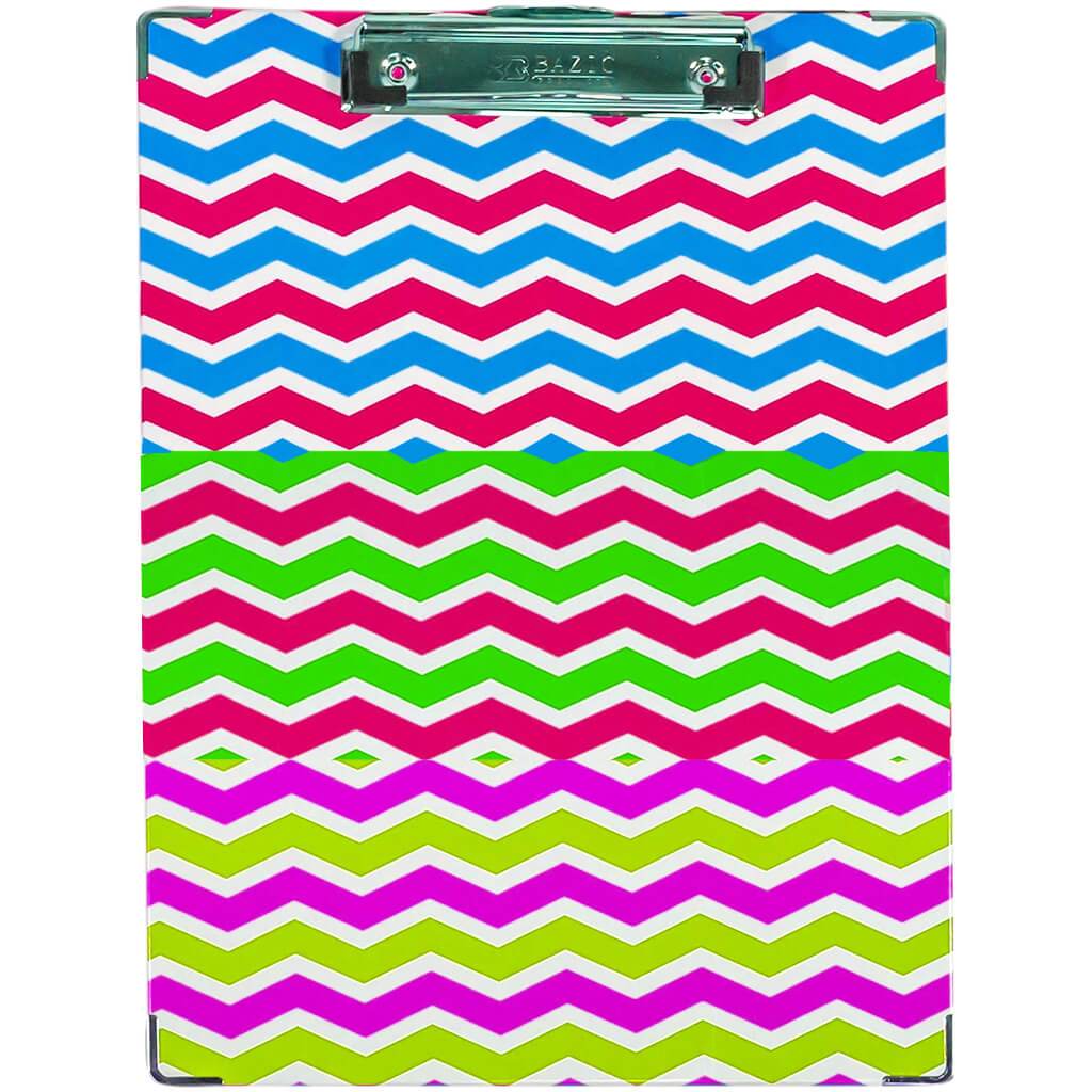 Bazic Paperboard Clipboard Standard Size Chevron with Low Profile Clip