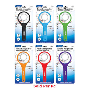 2x Handheld Magnifier Round Assorted Color 3in