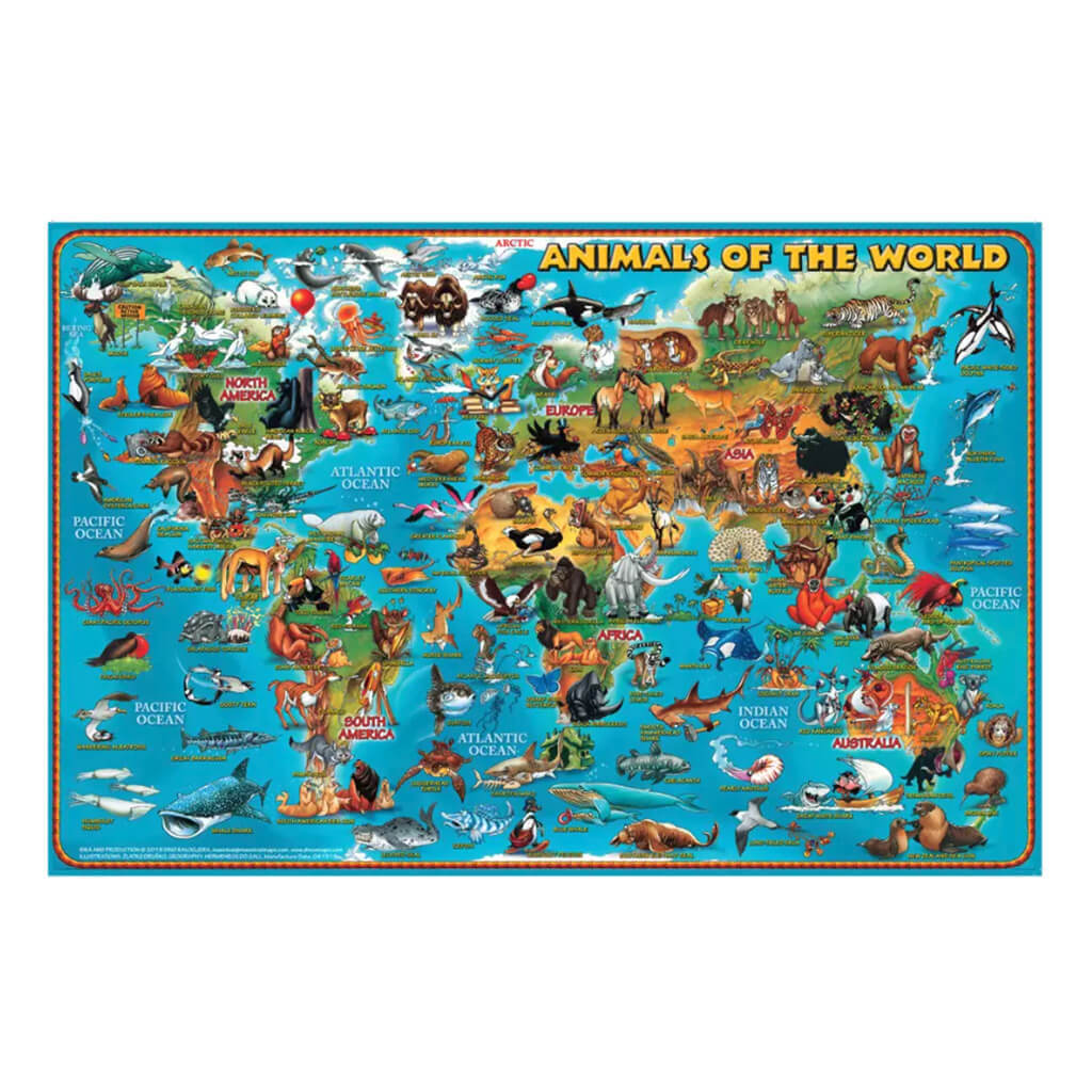 Animals of the World Educational Place Mat