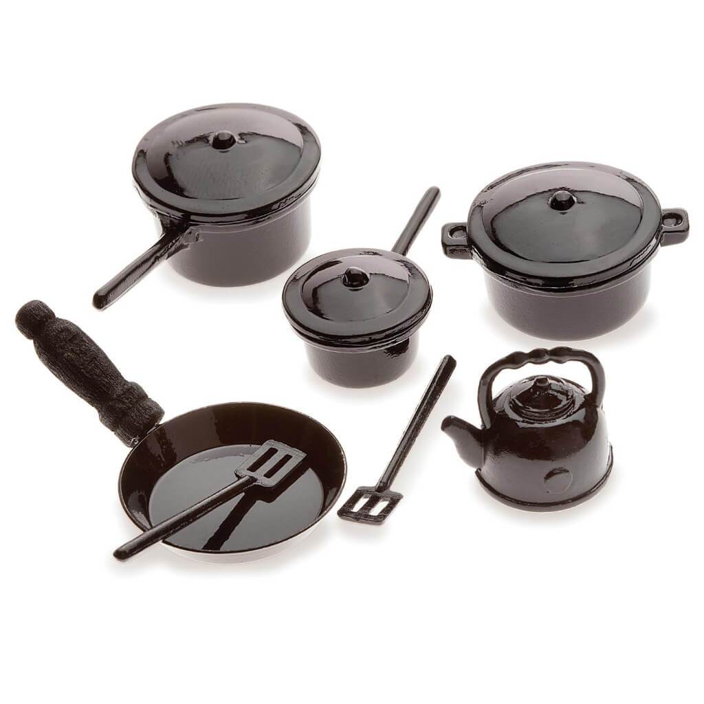 TM MINI POTS PANS BLACK 10PC 