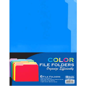 Bazic File Folder Color 1/3 Cut Letter Size