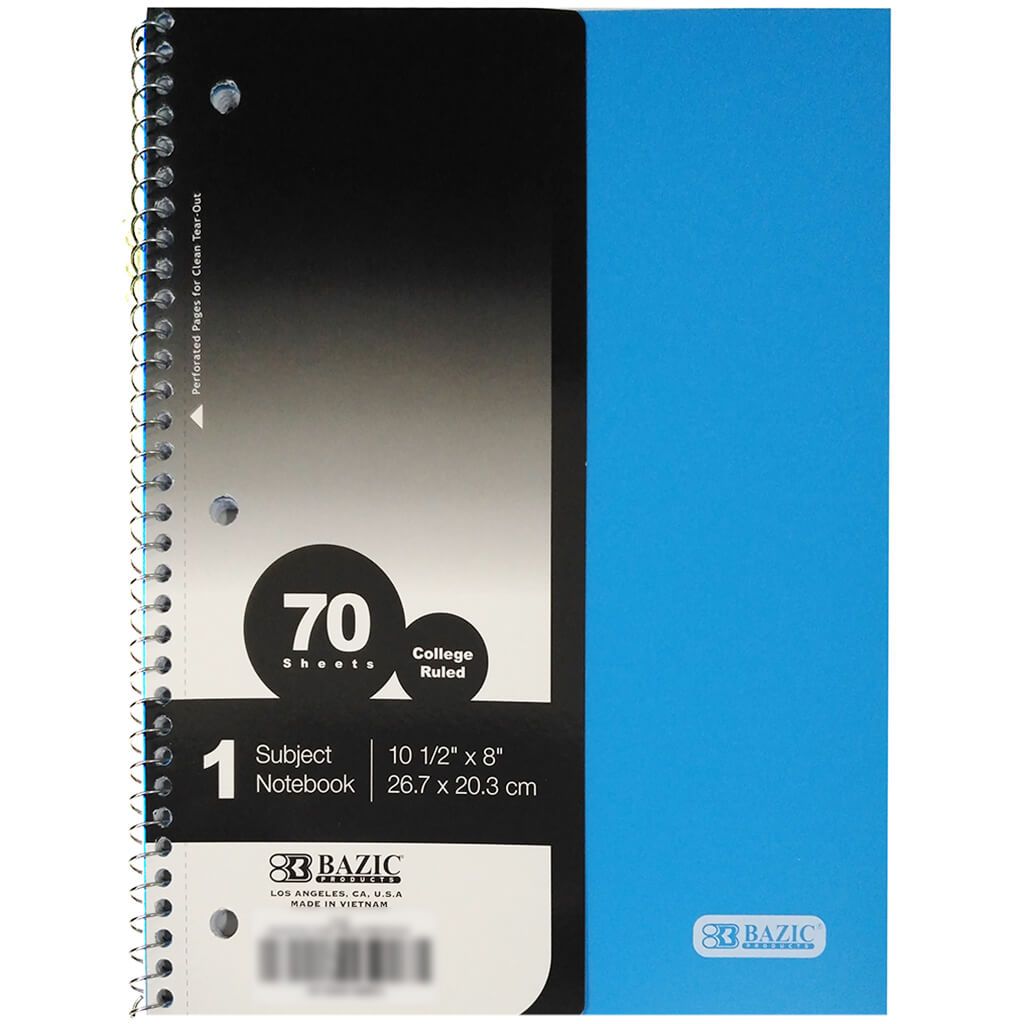 1-Subject Poly Cover Spiral Notebook Blue 