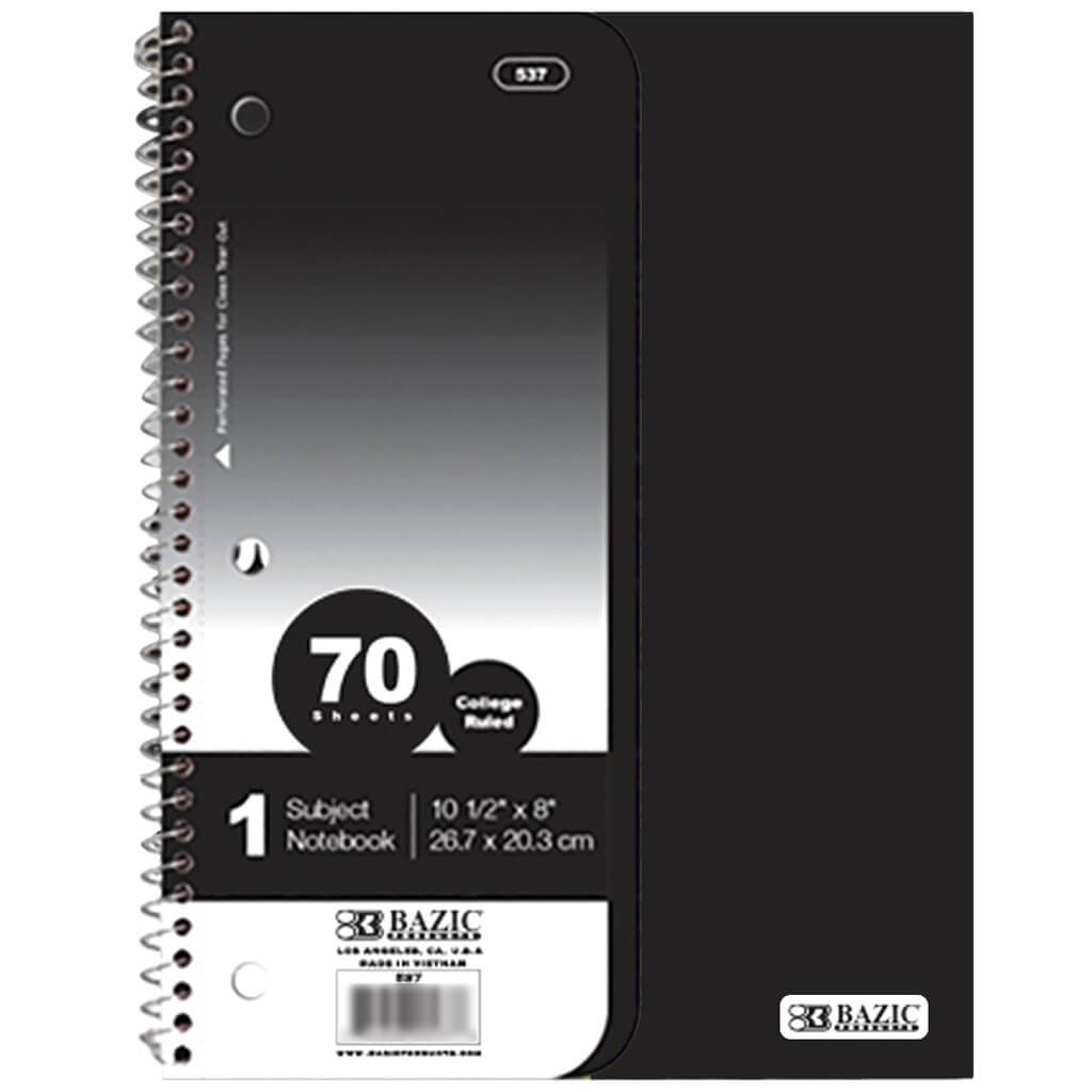 Bazic Spiral Notebook 1-Subject Poly Cover 70ct