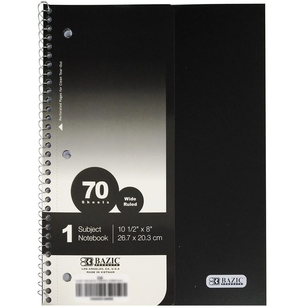 1-Subject Poly Cover Spiral Notebook 70ct