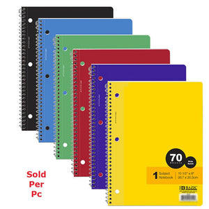 1 Subject Notebook Spiral Wide Ruled 70 Sheets