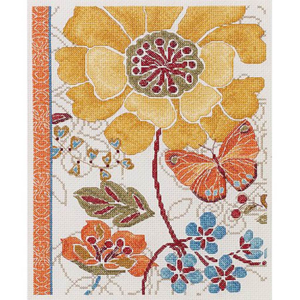 Bucilla Counted Cross Stitch Kit 8in x 10in Spiced Bouquet 14 Count