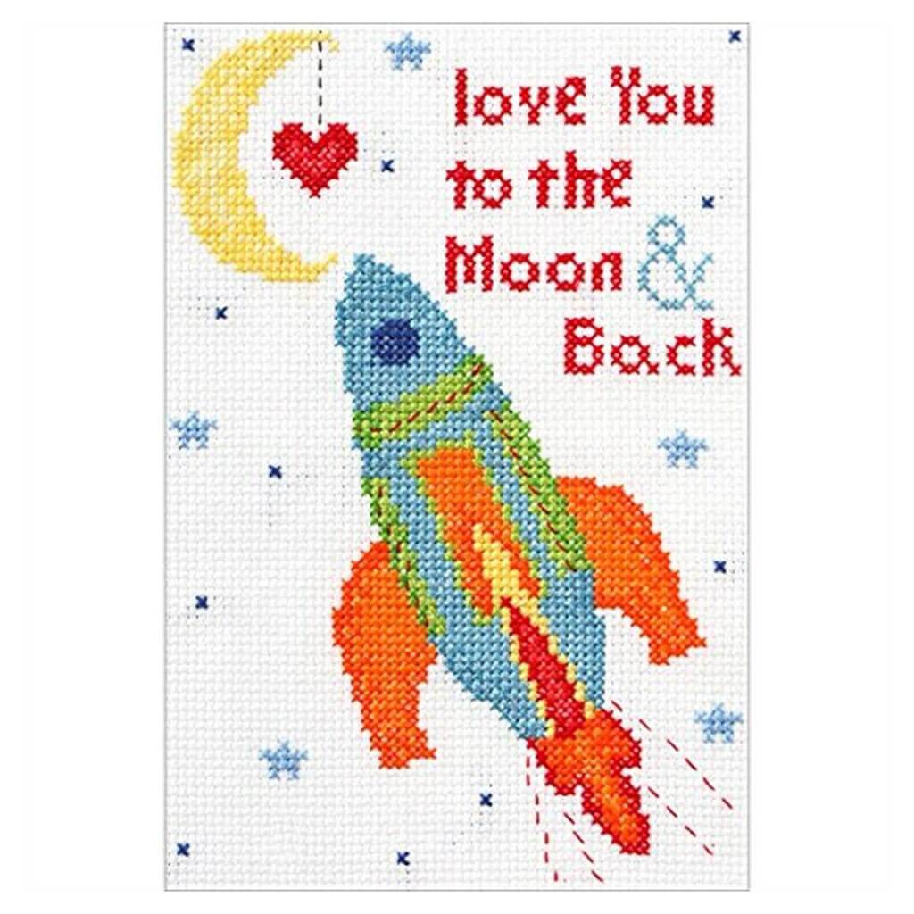 Love You To The Moon Cross Stitch Kit 5in x 7in