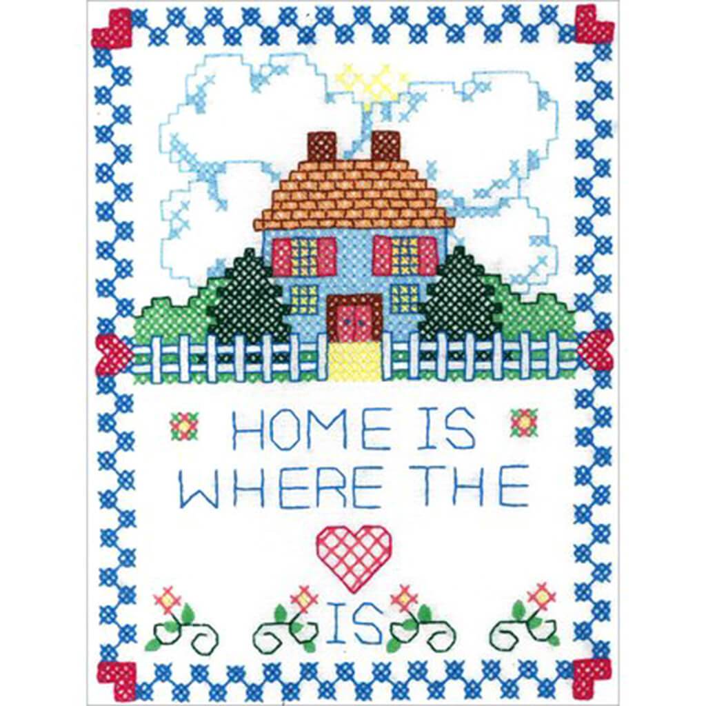 Bucilla Stamped Embroidery Kit 8in x 10in Home Is Where The Heart It