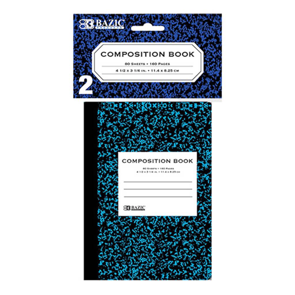 Mini Marble Composition Book 4.5in x 3.25in 80ct