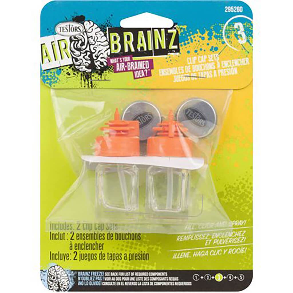 Airbrainz Airbrush Clip Caps 2/Pkg Orange