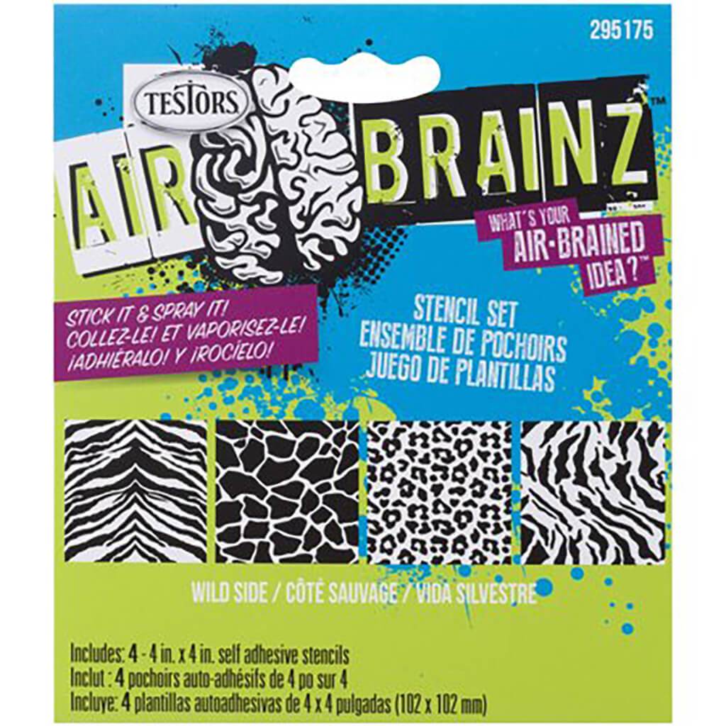 Airbrainz Airbrush Stencils Wild Side 4in x 4in