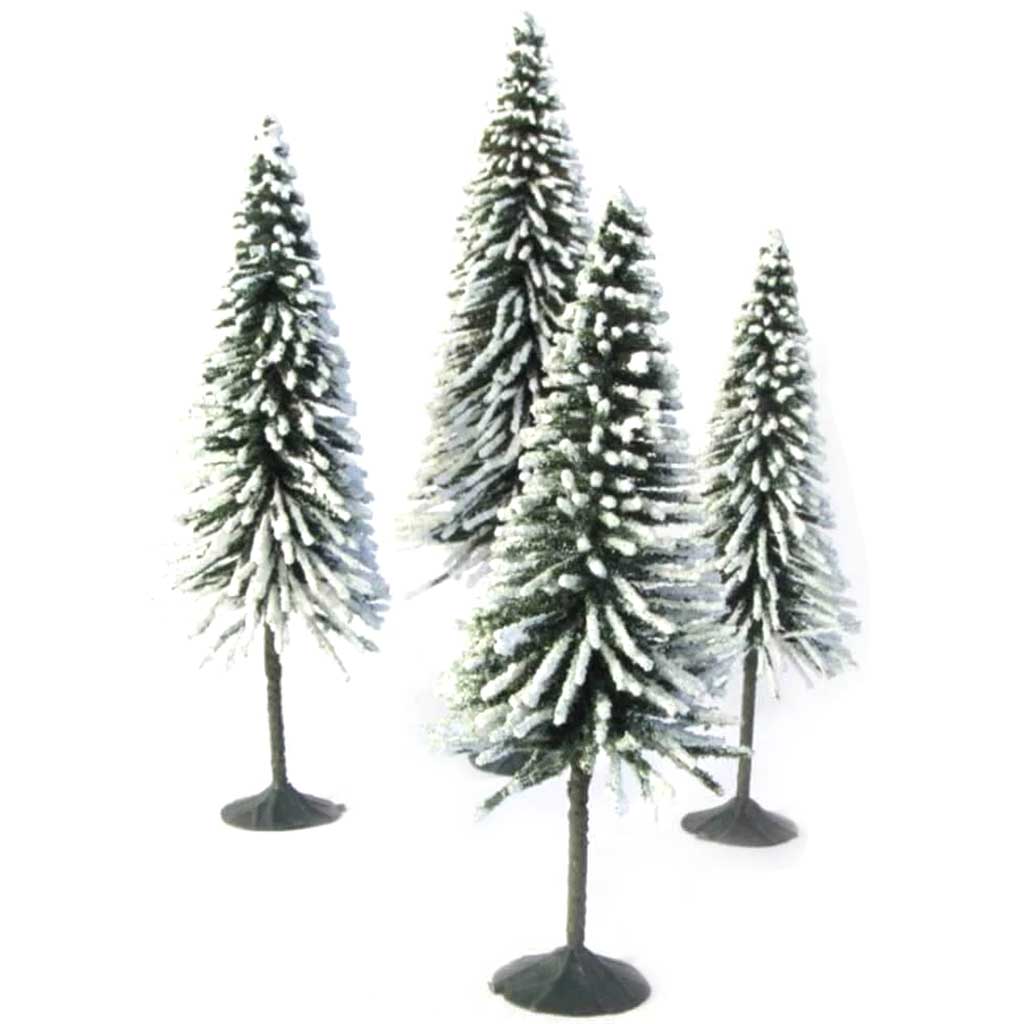 Scenic Snow Spruce Tree Pack of 4 3.5in to 5in