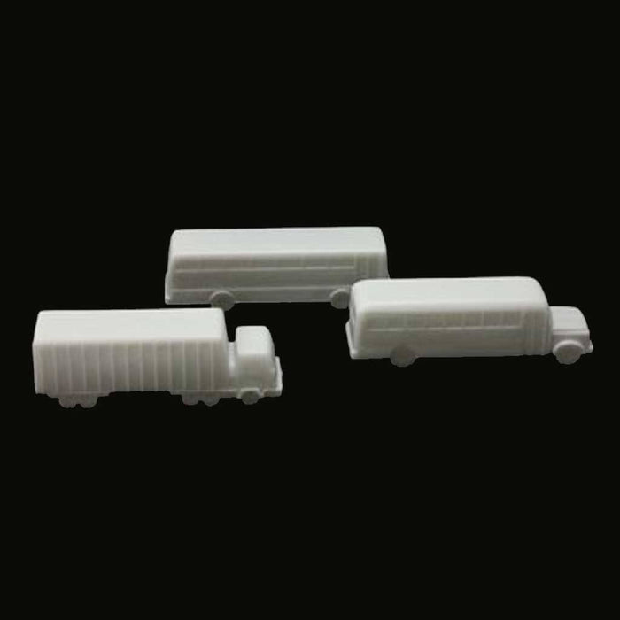 Buses & Trucks White Pack of 3
