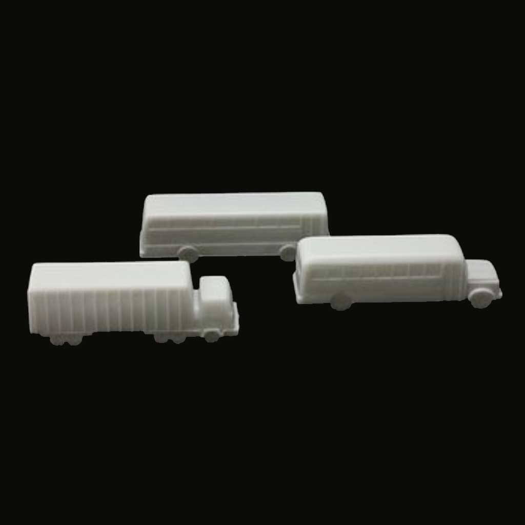Buses &amp; Trucks White Pack of 3