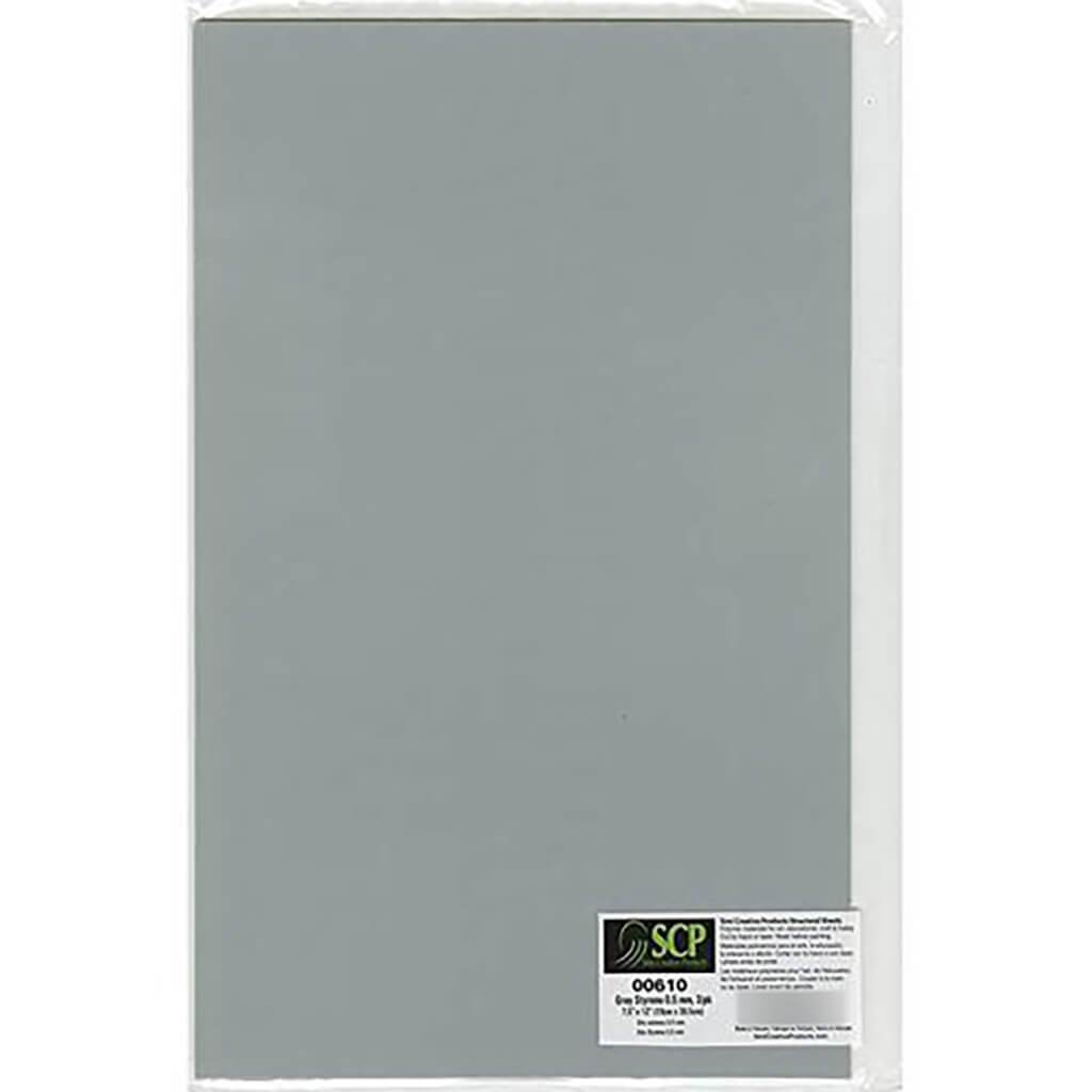 Styrene .5mm 7.5in x 12in 3/Pk Gray