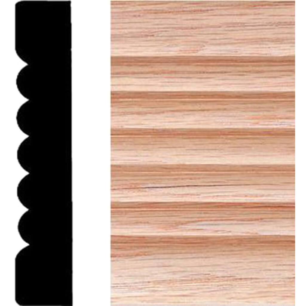 Fluted Casing - Oak 3-1/4&quot; X 7&#39;