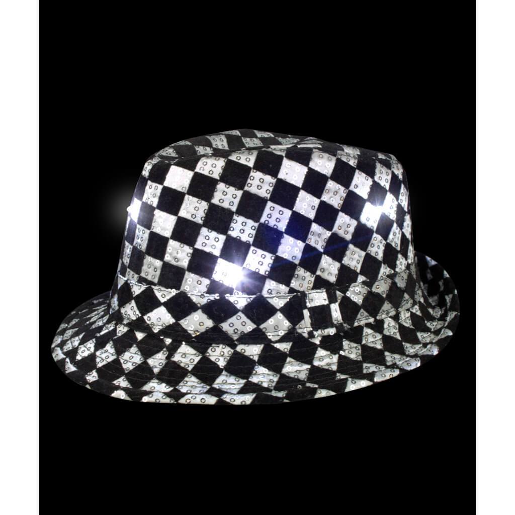 Led Sequin Checkered Fedora