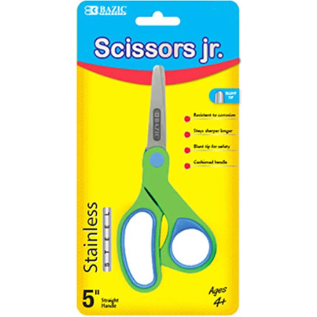 Bazic Soft Grip Blunt Tip School Scissors 5in