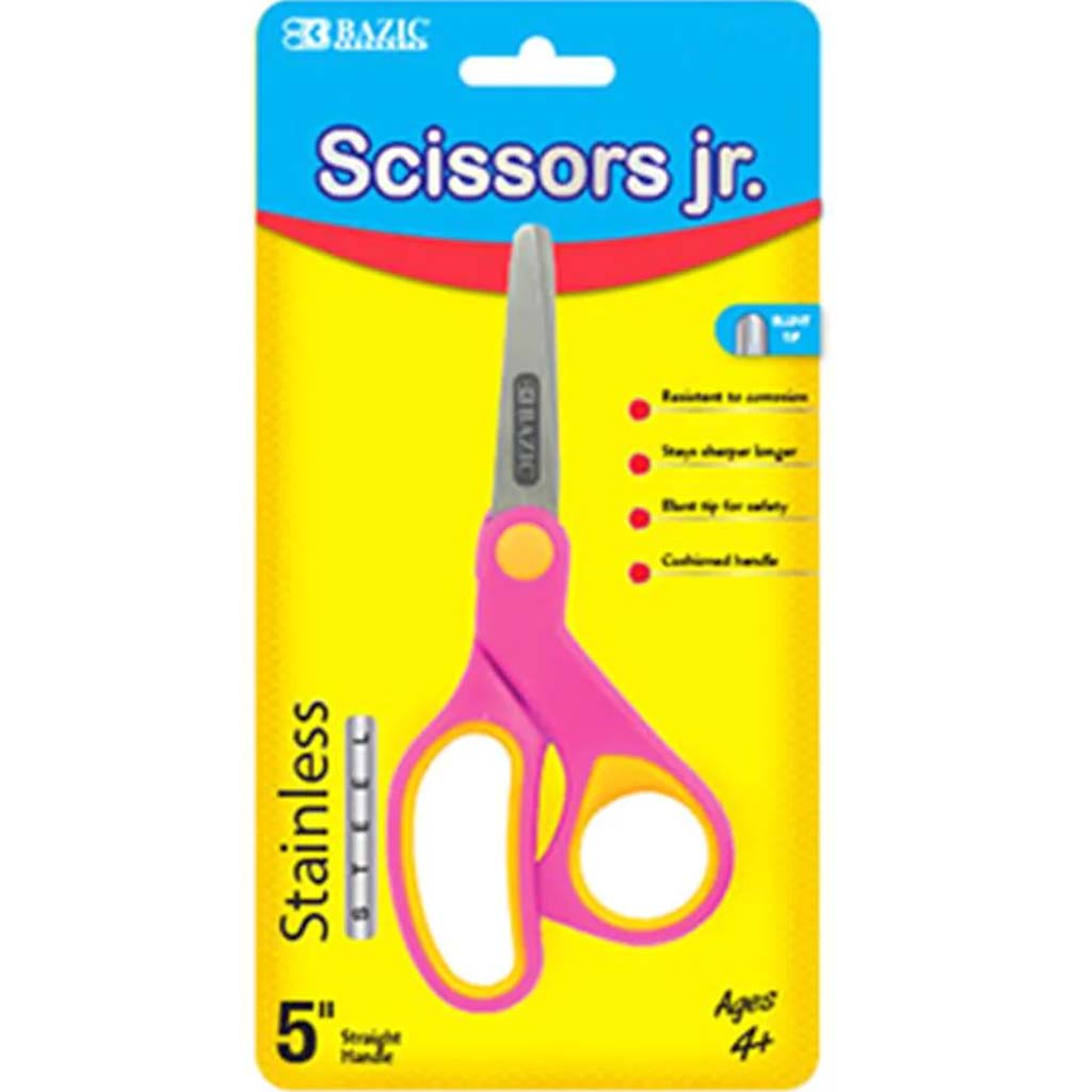 Bazic Soft Grip Blunt Tip School Scissors 5in