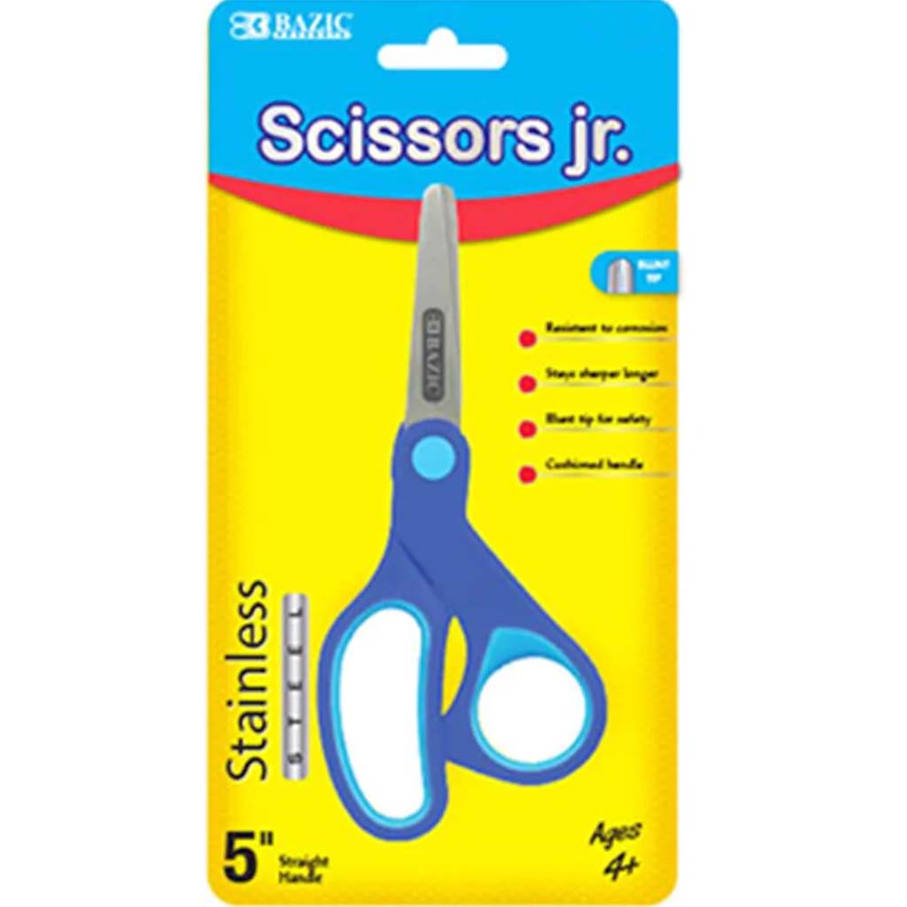 Bazic Soft Grip Blunt Tip School Scissors 5in