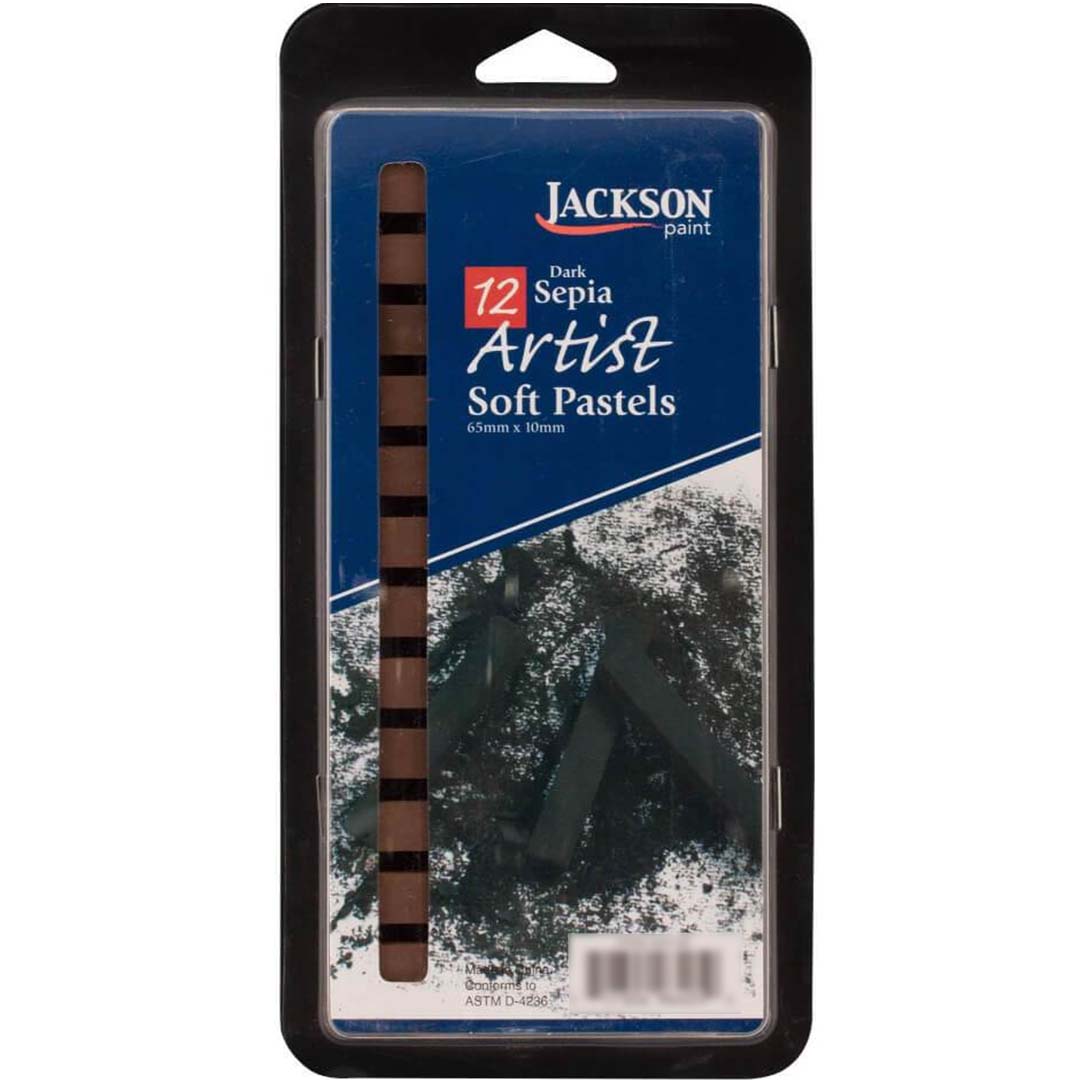 Dark Sepia Artist Soft Pastels Set of 12 