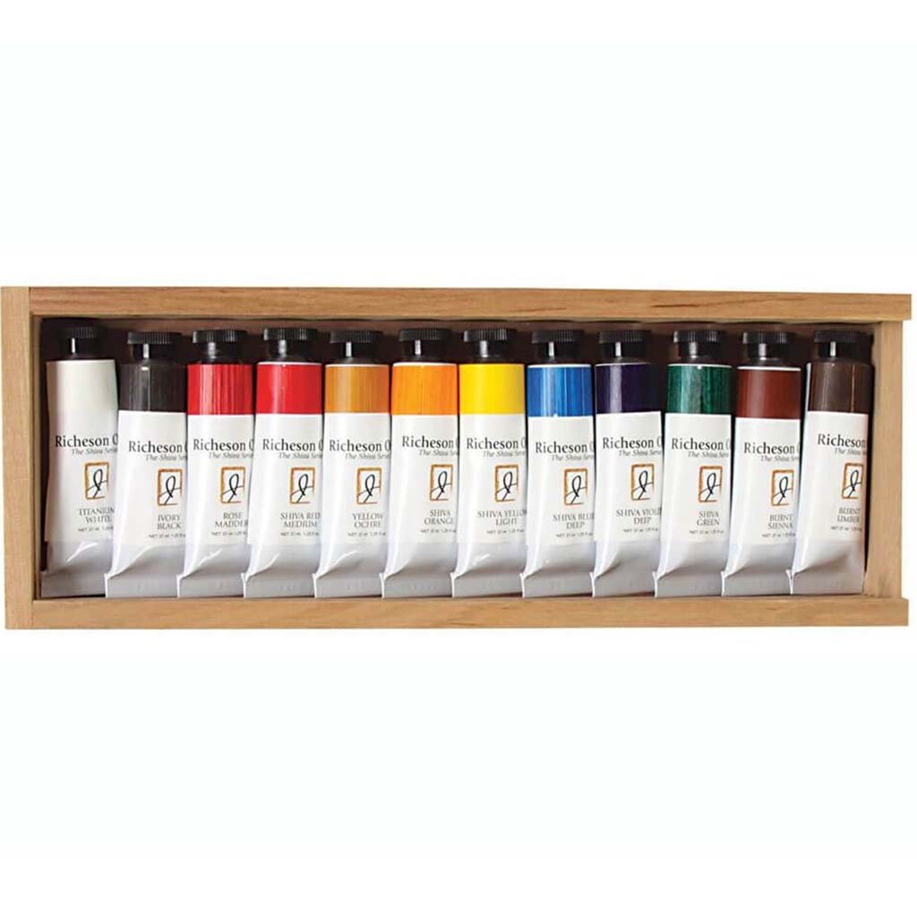 Oil Color Set in Wood Box 12 x 1.25oz