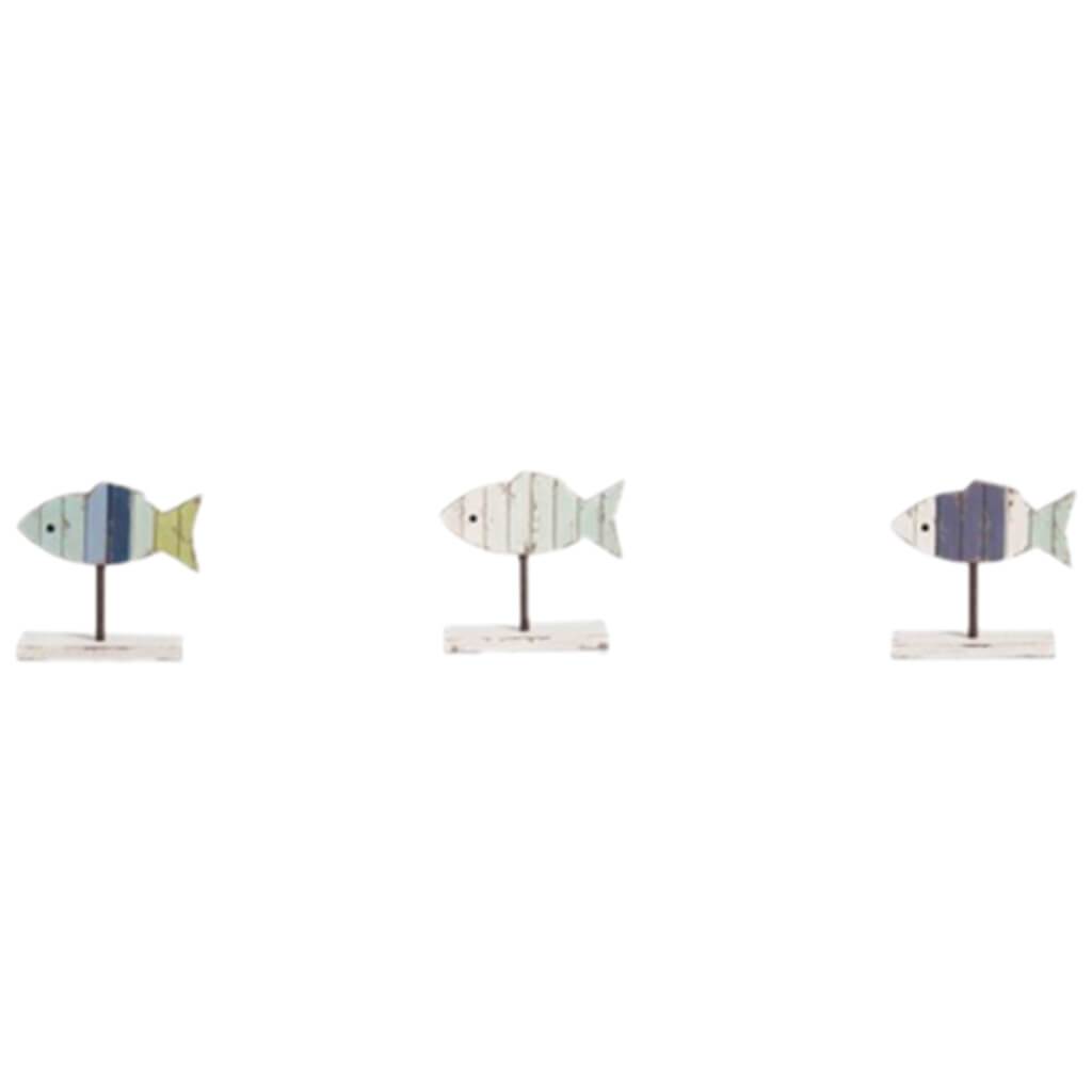 Sm Wooden Fish On Pedeste 