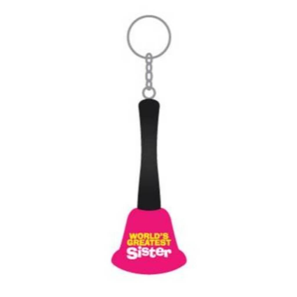 WOLRDS GREATEST SISTER BELL KEY RING 