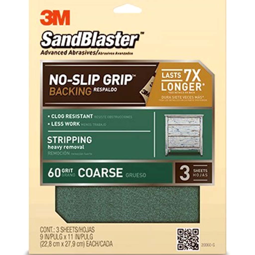 Sandpaper Green 80 Grit 9in x 11in 3pck 