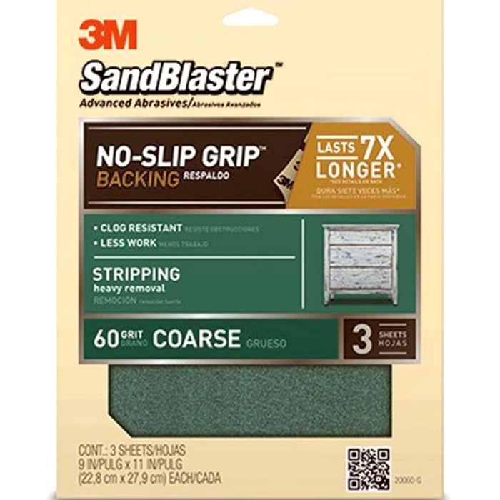 Sandpaper Green 80 Grit 9in x 11in 3pck 