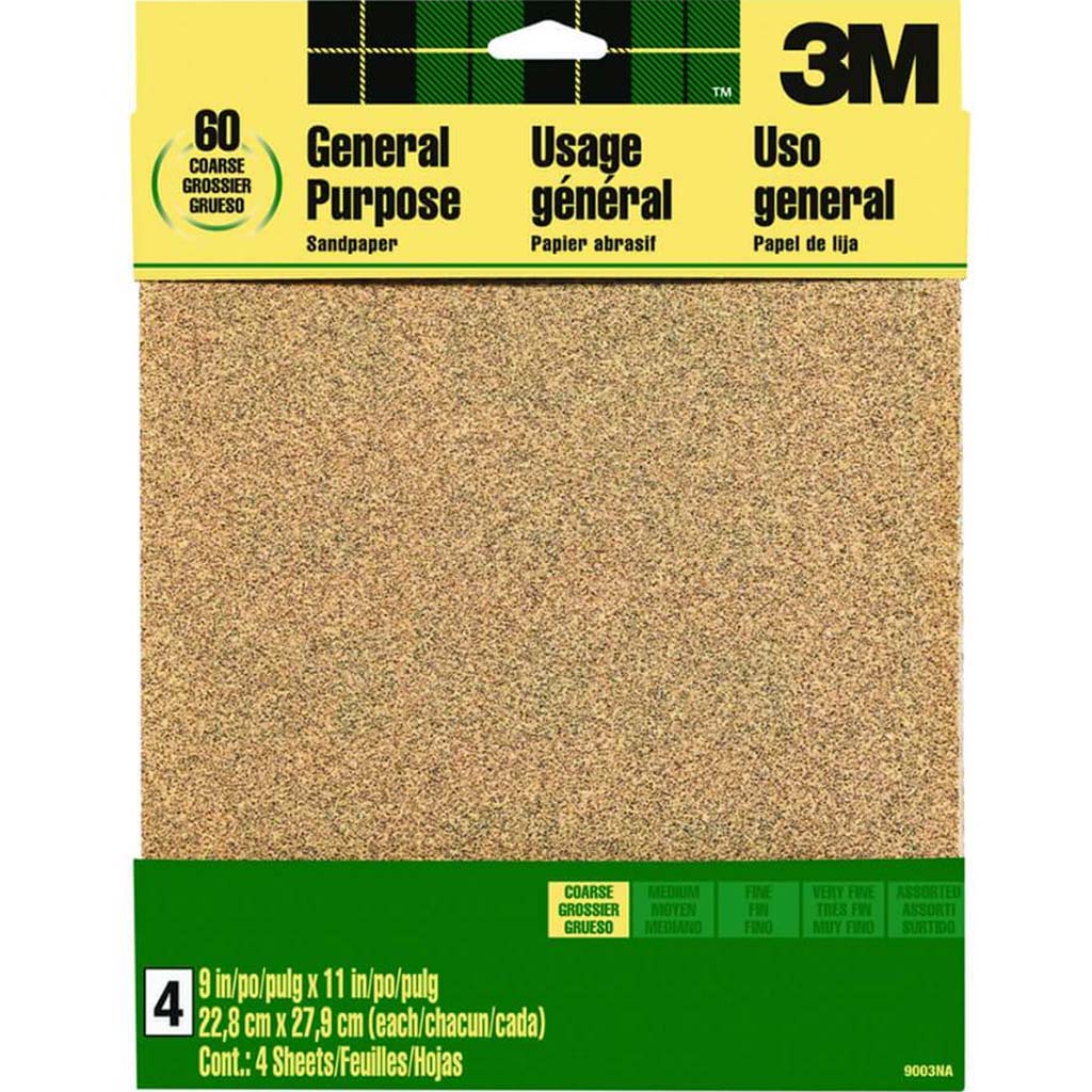 Aluminum Oxide Sandpaper 60 Grit 9in x 11in 