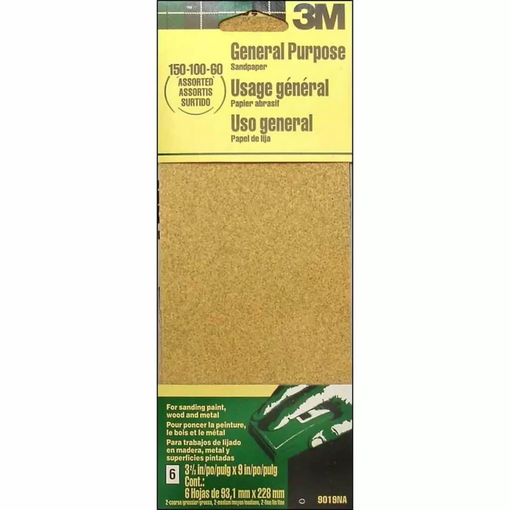 Aluminum Oxide Sandpaper Sheets Assorted Grit