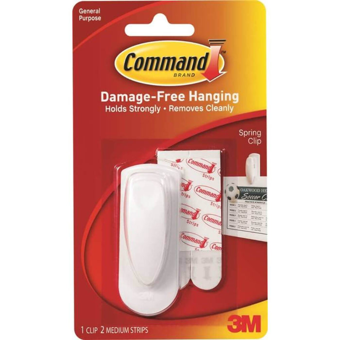 3M Command Spring Clip 1pcs 2 Strips